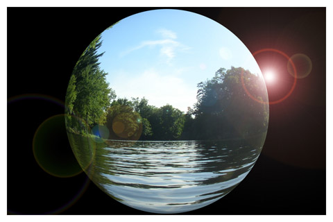wide-angle distortion shot